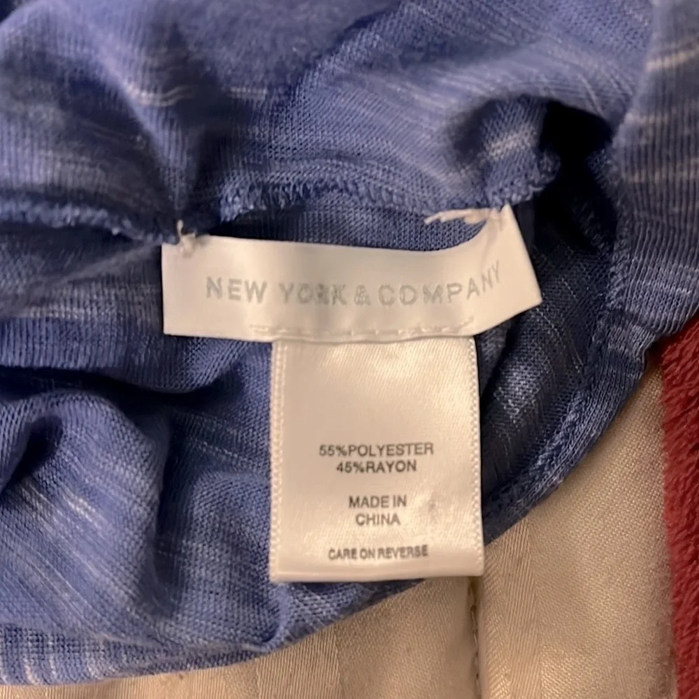 new york & company blue and white striped y2k infinity scarf